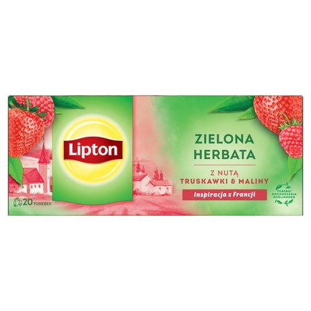 Lipton Zielona herbata z nutą truskawki & maliny 28 g (20 torebek) (1)