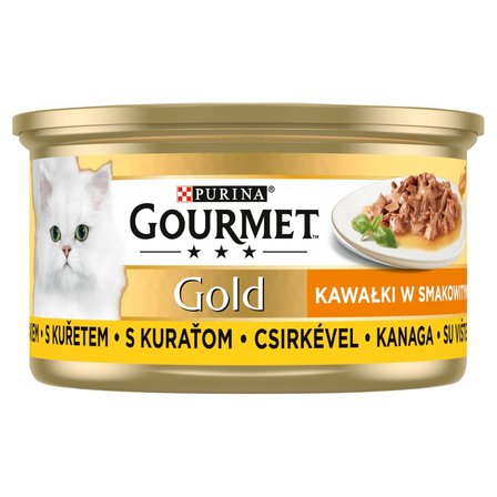 Gourmet Gold Karma dla kotów kawałki w smakowitym sosie z kurczakiem 85 g (1)