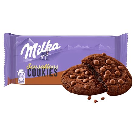 Milka Sensations Ciastka kakaowe z kawałkami czekolady mlecznej 156 g (2)