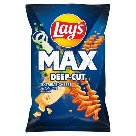 Lay's Max Deep-Cut Chipsy ziemniaczane o smaku sera i cebulki 120 g (1)