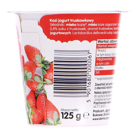 DANMIS KOZI JOGURT TRUSKAWKOWY 125G (5)