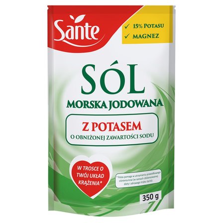 Sante Sól morska jodowana z potasem o obniżonej zawartości sodu 350 g (1)