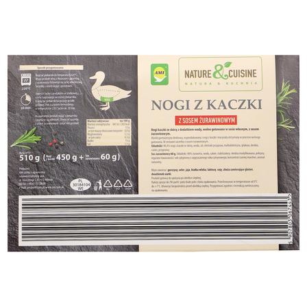 AMI NATURE CUISINE NOGI Z KACZKI Z SOSEM ŻURAWINOWYM 510G (2)