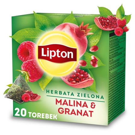 Lipton Herbata zielona malina & granat 28 g (20 torebek) (3)