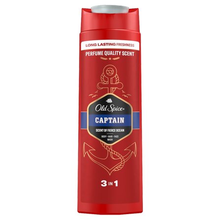 Old Spice Captain Żel Pod Prysznic I Szampon Dla Mężczyzn 400ml, 3W1, Długotrwała Świeżość (1)