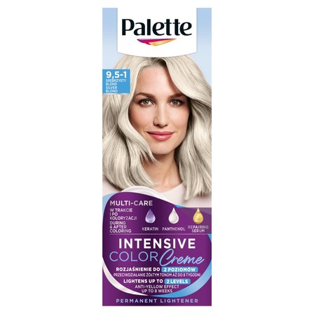 Palette Intensive Color Creme Farba do włosów w kremie rozjaśniacz 9.5-1 (C9) srebrzysty blond (1)