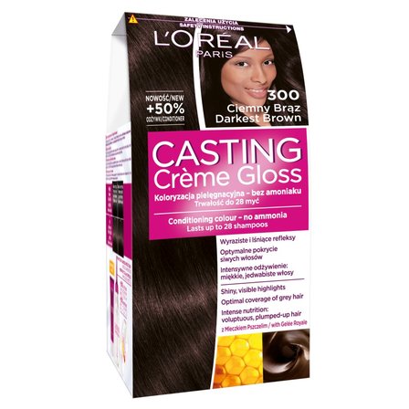 L'Oreal Paris Casting Creme Gloss Farba do włosów 300 ciemny brąz (1)