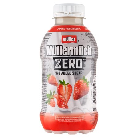 Müller Müllermilch Zero Napój mleczny o smaku truskawkowym 400 g (1)