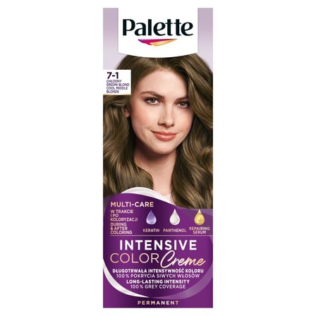 Palette Intensive Color Creme Farba do włosów w kremie 7-1 chłodny średni blond (1)