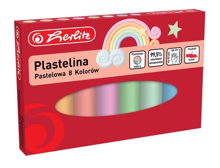 Herlitz Plastelina pastelowa 8 kolorów (1)