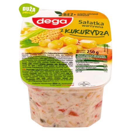 dega Sałatka warzywna z kukurydzą 250 g (2)