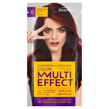 Joanna Multi Effect color Szamponetka koloryzująca porzeczkowa czerwień 05 35 g (1)