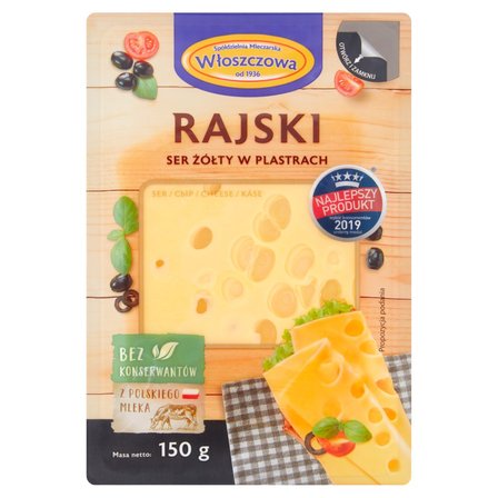 Włoszczowa Ser żółty rajski w plastrach 150 g (1)