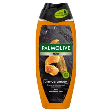 Palmolive MEN Citrus Crush orzeźwiający żel pod prysznic dla mężczyzn 3w1, pomarańcza i cedr 500 ml (1)