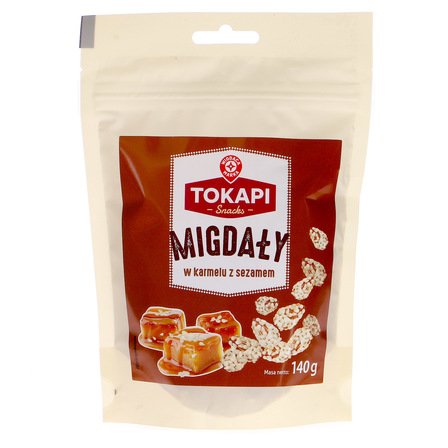 Wiodąca marka migdały w karmelu z sezamem 140g (1)