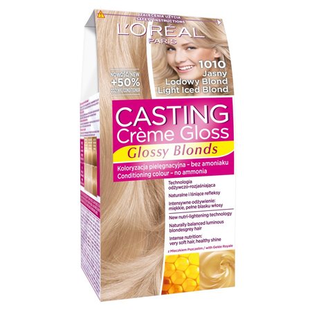 L'Oreal Paris Casting Creme Gloss Farba do włosów 1010 jasny lodowy blond (1)