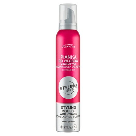 Joanna Styling Effect Extra Strong Pianka do włosów z keratyną 150 ml (1)