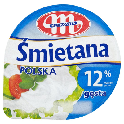 Mlekovita Śmietana Polska gęsta 12% 200 g (1)