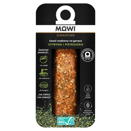 Mowi Signature Łosoś wędzony na gorąco cytryna i pietruszka 125 g (1)