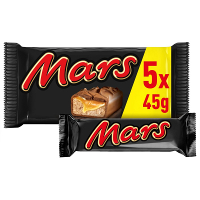 Mars Baton z nugatowym nadzieniem oblany karmelem i czekoladą 225 g (5 x 45 g) (1)