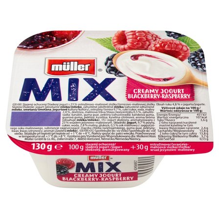 Müller Mix Blackberry-Raspberry Jogurt 130 g (2)