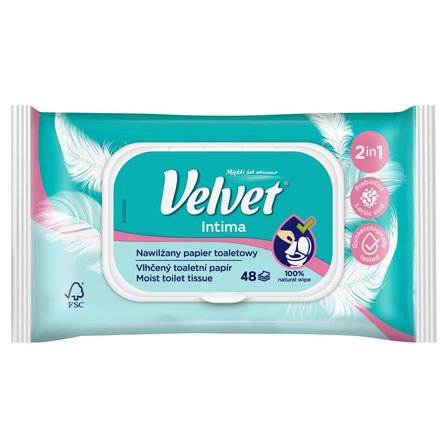 Velvet Intima Nawilżany papier toaletowy 48 sztuk (1)