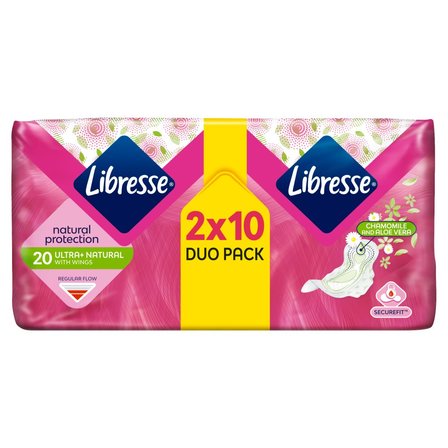 Libresse Ultra Wing Normal Aloe Vera & Chamomile Podpaski 2 x 10 sztuk (1)