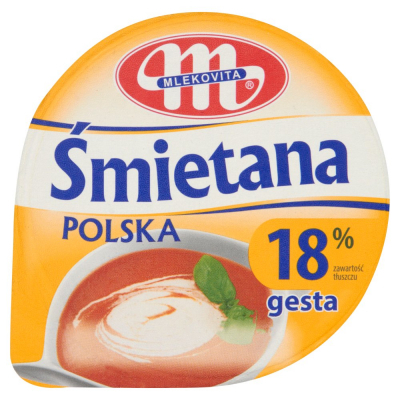 Mlekovita Śmietana Polska gęsta 18% 200 g (1)