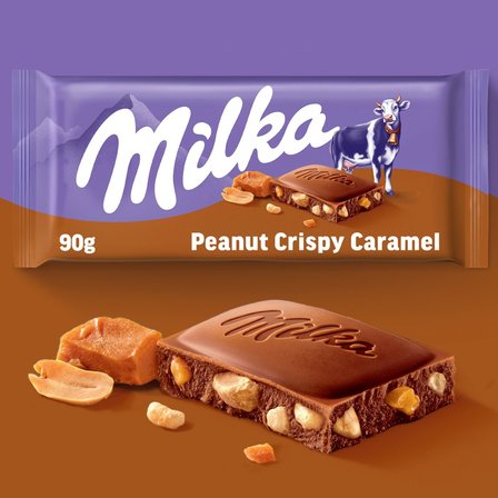 Milka Czekolada mleczna z orzeszkami ziemnymi kawałkami karmelu i chrupkami zbożowymi 90 g (5)