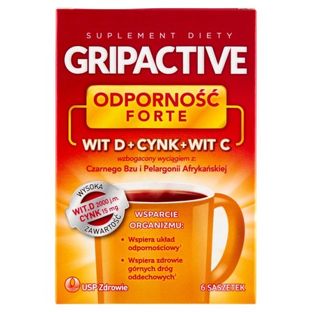 Gripactive Odporność Forte Suplement diety 18 g (6 x 3 g) (1)