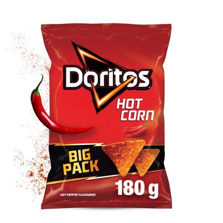 Doritos Hot Corn Chipsy kukurydziane o smaku ostrej papryki 180 g (2)