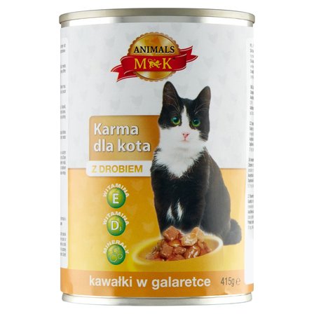 MK Animals Karma dla kota kawałki w galaretce z drobiem 415 g (1)