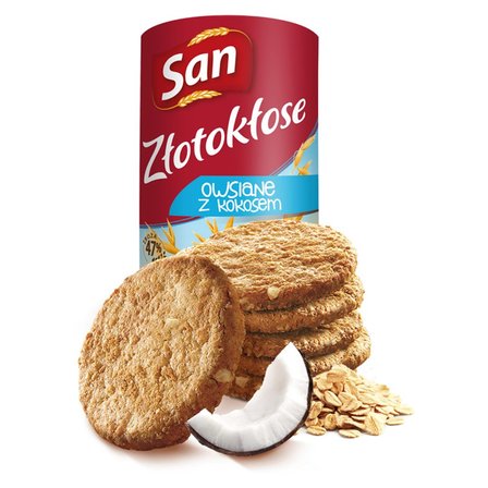 San Złotokłose Ciastka owsiane z kokosem 215 g (2)