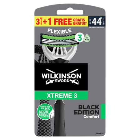 Wilkinson Sword Xtreme3 Black Edition Maszynka z 3 elastycznymi ostrzami 4 sztuki (1)