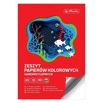 Herlitz Zeszyt papierów samoprzylepnych A5, 10 kolorów, złoty i srebrny (1)