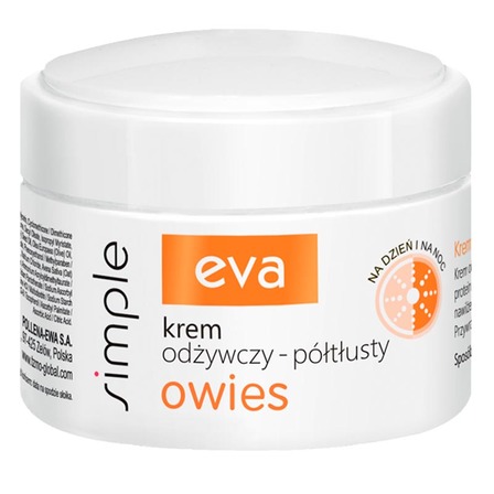 EVA Simple Krem odżywczy-półtłusty do twarzy z owsem 50 ml (1)