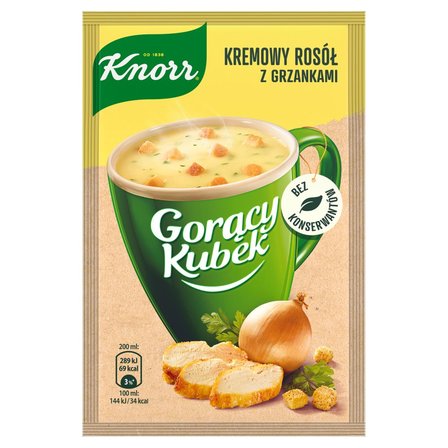 Knorr Gorący Kubek Kremowy rosół z grzankami 16 g (1)