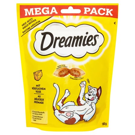 Dreamies Karma uzupełniająca dla kotów dorosłych i kociąt z serem 180 g (1)