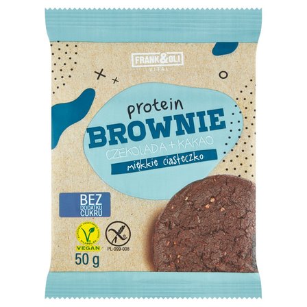 Frank&Oli Protein Brownie Miękkie ciasteczko czekolada + kakao 50 g (1)