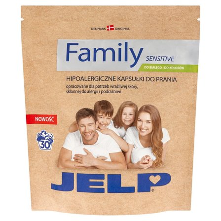 JELP Family Sensitive Hipoalergiczne kapsułki do prania do białego i kolorów 630 g (30 x 21 g) (1)