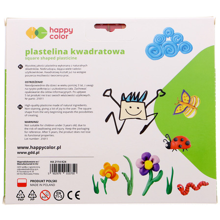 HAPPY COLOR  PLASTELINA KWADRATOWA  24 KOLORY (2)