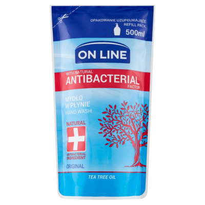 On Line Original Mydło w płynie z czynnikiem antybakteryjnym opakowanie uzupełniające 500 ml (1)