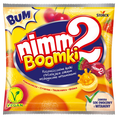 nimm2 Boomki Rozpuszczalne cukierki owocowe wzbogacone witaminami 90 g (1)