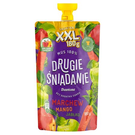 Drugie śniadanie Mus 100 % marchew mango jabłko 180 g (1)