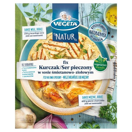 Vegeta Natur Fix Mieszanka warzyw ziół i przypraw do dań kurczak ser pieczony 35 g (1)