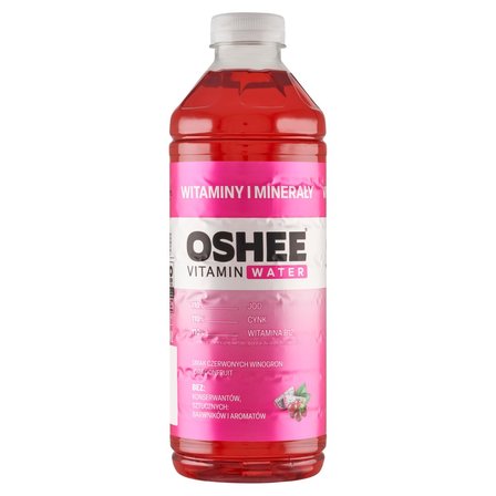 Oshee Vitamin Water Napój niegazowany smak czerwonych winogron-dragonfruit 1,1 l (1)