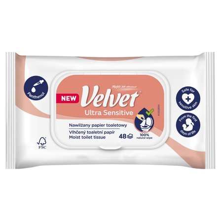 Velvet Ultra Sensitive Nawilżany papier toaletowy 48 sztuk (1)