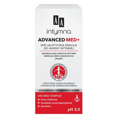 AA Intymna Advanced Med+ specjalistyczna emulsja do higieny intymnej Advanced pH 3,5 300 ml (2)