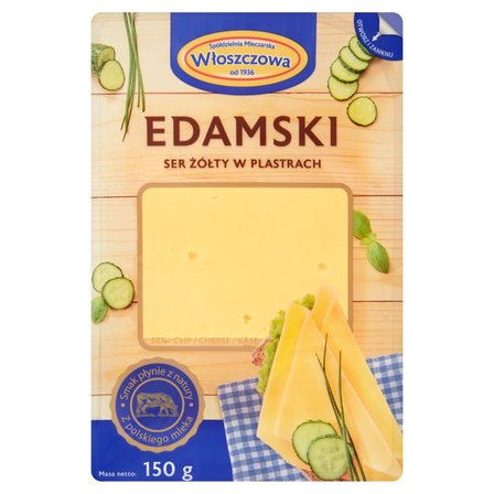 Włoszczowa Edamski ser żółty w plastrach 150 g (1)