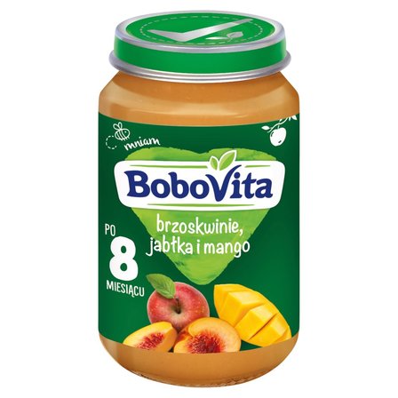 BoboVita Brzoskwinie jabłka i mango po 8 miesiącu 190 g (1)